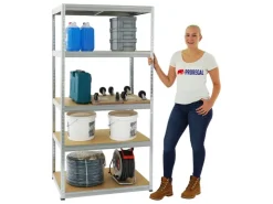 PROREGAL Schwerlastregal Slim Elephant M HxBxT 180 x 90 x 60 cm 5 Ebenen Fachlast 350 kg