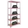 PROREGAL Schwerlastregal PINK LADY HxBxT 180x90x40cm Fachlast 175kg 5 Ebenen Pink Kellerregal Steckregal Garagenregal Lagerregal* Kellerregale|Schwerlastregal