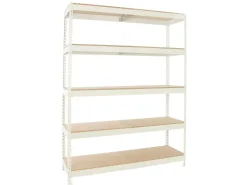 PROREGAL Schwerlastregal Extrem Wood Yeti Five HxBxT 300 x 150 x 75 cm Fachlast 400 kg Weiß* Regalsysteme