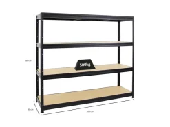PROREGAL Schwerlastregal Dino HxBxT 180 x 200 x 60 cm Fachlast 500 kg