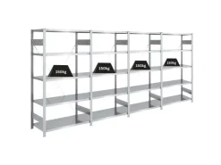PROREGAL Schwerlastregal Silver Mamba Made In Germany  HxBxT 200 x 400 x 50 cm 5 Ebenen Je 150 kg Fachlast  Verzinkt* Schwerlastregal