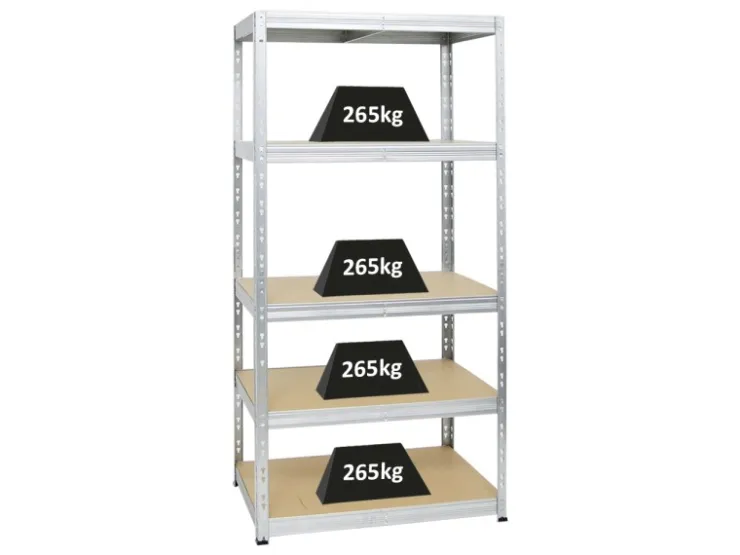 PROREGAL Schwerlastregal Tiger HxBxT 180 x 90 x 60 cm Fachlast 265 kg 5-Ebenen* Schwerlastregal