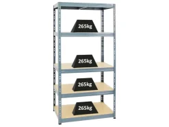 PROREGAL Schwerlastregal Tiger HxBxT 180 x 90 x 60 cm Fachlast 265 kg 5-Ebenen