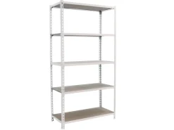 PROREGAL Schwerlastregal Muli HxBxT 180 x 80 x 40 cm 5 Fachböden Fachlast 150 kg Weiß* Kellerregale|Regal Weiß