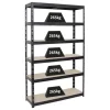 PROREGAL Schwerlastregal Giant Tiger HxBxT 200 x 120 x 40 cm Fachlast 265 kg 6-Ebenen Schwarz* Regale Schwarz|Kellerregale