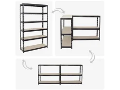 PROREGAL Schwerlastregal Giant Tiger HxBxT 200 x 120 x 40 cm Fachlast 265 kg 6-Ebenen Schwarz* Regale Schwarz|Kellerregale