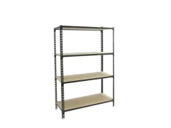 PROREGAL Schwerlastregal Mid Muli HxBxT 150 x 80 x 30 cm 4 Fachböden Fachlast 150 kg Anthrazit* Metallregale|Kellerregale