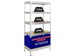 PROREGAL Schwerlastregal Rivet HxBxT 180 x 90 x 45 cm Fachlast 250 kg Innovatives Stecksystem