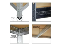 PROREGAL Schwerlastregal Rivet HxBxT 180 x 90 x 45 cm Fachlast 250 kg Innovatives Stecksystem
