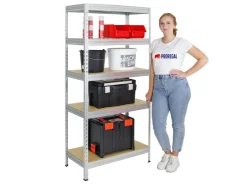 PROREGAL Schwerlastregal Rivet HxBxT 180 x 90 x 45 cm Fachlast 250 kg Innovatives Stecksystem