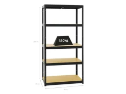 PROREGAL Schwerlastregal Slim Elephant S HxBxT 180 x 90 x 45 cm 5 Ebenen Fachlast 350 kg