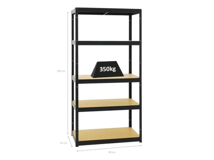 PROREGAL Schwerlastregal Slim Elephant S HxBxT 180 x 90 x 45 cm 5 Ebenen Fachlast 350 kg