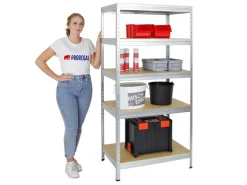 PROREGAL Schwerlastregal Rivet HxBxT 180 x 90 x 60 cm Fachlast 250 kg Innovatives Stecksystem* Metallregale|Kellerregale