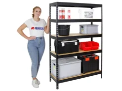 PROREGAL Schwerlastregal Rivet HxBxT 180 x 120 x 45 cm Fachlast 250 kg Innovatives Stecksystem* Schwerlastregal