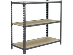 PROREGAL Schwerlastregal Small Muli HxBxT 100 x 100 x 40 cm 3 Fachböden Fachlast 150 kg Grau* Kellerregale|Metallregale