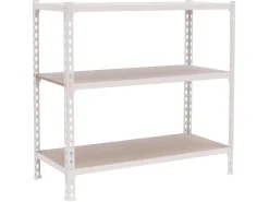PROREGAL Schwerlastregal Small Muli HxBxT 100 x 100 x 40 cm 3 Fachböden Fachlast 150 kg Weiß* Schwerlastregal