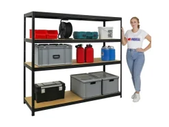 PROREGAL Schwerlastregal Giant Elephant HxBxT 160 x 180 x 60 cm Fachlast 200kg Schwarz* Kellerregale|Regale Schwarz