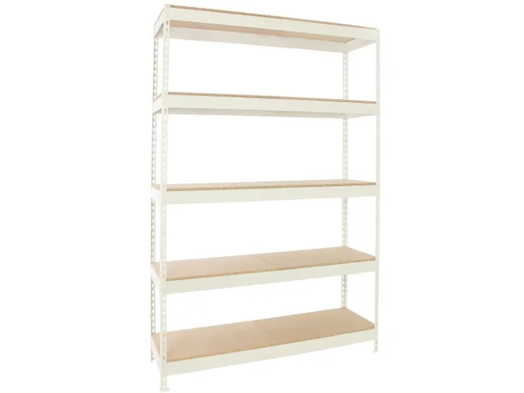 PROREGAL Schwerlastregal Wood Beast Five HxBxT 300 x 120 x 60 cm Fachlast 600 kg Weiß