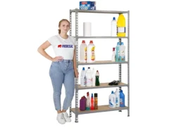 PROREGAL Schwerlastregal Muli HxBxT 180 x 80 x 40 cm 5 Fachböden Fachlast 150 kg Verzinkt* Schwerlastregal