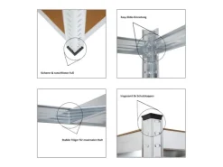 PROREGAL Schwerlastregal Giant Ragnar HxBxT 200 x 100 x 50 cm Fachlast 175 kg Verzinkt* Metallregale|Schwerlastregal
