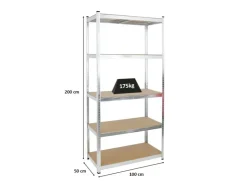 PROREGAL Schwerlastregal Giant Ragnar HxBxT 200 x 100 x 50 cm Fachlast 175 kg Verzinkt* Metallregale|Schwerlastregal
