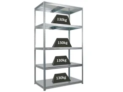 PROREGAL Schwerlastregal Steel Eagle HxBxT 180x100x60cm Fachlast 130kg Verzinkt* Schwerlastregal