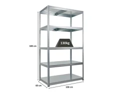 PROREGAL Schwerlastregal Steel Eagle HxBxT 180x100x60cm Fachlast 130kg Verzinkt* Schwerlastregal