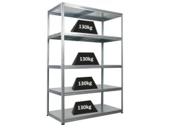 PROREGAL Schwerlastregal Steel Eagle HxBxT 180x120x60cm Fachlast 130kg Verzinkt* Schwerlastregal