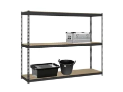 PROREGAL Schwerlastregal Mid Wood Yeti Three HxBxT 150 x 150 x 45 cm Fachlast 400 kg Anthrazit* Kellerregale|Schwerlastregal