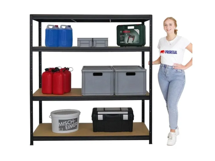 PROREGAL Schwerlastregal Giant Elephant HxBxT 160 x 150 x 60 cm Fachlast 200 kg* Regale Schwarz|Schwerlastregal