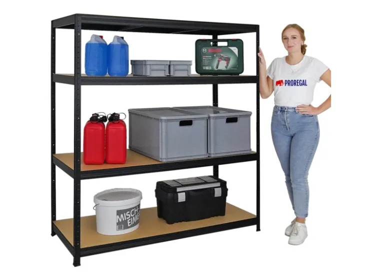 PROREGAL Schwerlastregal Giant Elephant HxBxT 160 x 150 x 60 cm Fachlast 200 kg* Regale Schwarz|Schwerlastregal