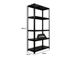 PROREGAL Schwerlastregal Ragnar HxBxT 180x90x40cm 5 Stahlplatten-Ebenen Fachlast 125 kg