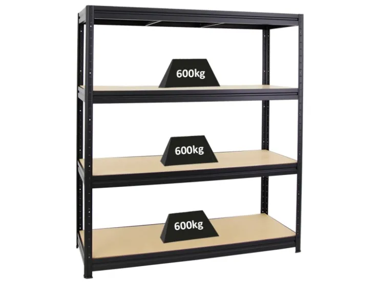 PROREGAL Schwerlastregal Dino HxBxT 180 x 160 x 60 cm Fachlast 600 kg* Metallregale|Regale Schwarz