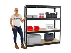 PROREGAL Schwerlastregal Dino HxBxT 180 x 160 x 60 cm Fachlast 600 kg* Metallregale|Regale Schwarz