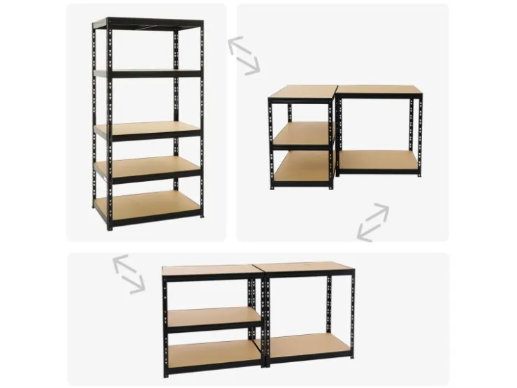 PROREGAL Schwerlastregal Tiger HxBxT 180 x 90 x 60 cm Fachlast 265 kg 5-Ebenen* Regale Schwarz|Schwerlastregal