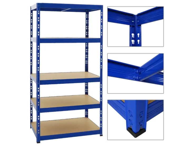 PROREGAL Schwerlastregal Tiger HxBxT 180 x 90 x 60 cm Fachlast 265 kg 5-Ebenen* Metallregale|Kellerregale