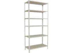 PROREGAL Schwerlastregal Giant Muli HxBxT 250 x 80 x 40 cm 6 Fachböden Fachlast 150 kg Weiß