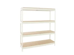 PROREGAL Schwerlastregal Wood Beast Four HxBxT 200 x 180 x 45 cm Fachlast 600 kg Weiß