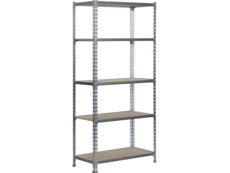 PROREGAL Schwerlastregal Big Muli HxBxT 200 x 110 x 50 cm 5 Fachböden Fachlast 200 kg Verzinkt