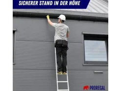 PROREGAL Sprossen-Anlegeleiter Economy Plus Ohne Traverse 5 Sprossen Arbeitshöhe 2,43 m Traglast 150 kg* Leitern