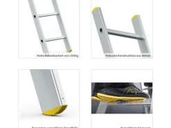 PROREGAL Sprossen-Anlegeleiter Economy Plus Ohne Traverse 9 Sprossen Arbeitshöhe 3,46 m Traglast 150 kg* Klapptritte
