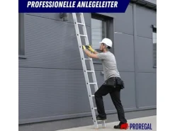 PROREGAL Sprossen-Anlegeleiter Economy Plus Ohne Traverse 9 Sprossen Arbeitshöhe 3,46 m Traglast 150 kg* Klapptritte
