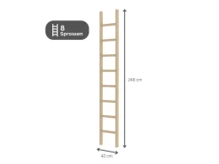 PROREGAL Sprossen-Anlegeleiter Holz Ohne Traverse 8 Sprossen* Leitern
