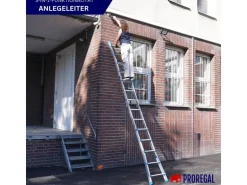 PROREGAL Sprossen-Mehrzweckleiter APOLLO 3-In-1 Aluminiumleiter 4x4 Sprossen Bis Zu 4 M Höhe 150 kg Traglast Silber Klappleiter Stehleiter* Klapptritte