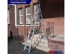 PROREGAL Sprossen-Mehrzweckleiter APOLLO 3-In-1 Aluminiumleiter 4x5 Sprossen Bis Zu 5 M Höhe 150 kg Traglast Klappleiter Stehleiter* Leitern|Klapptritte