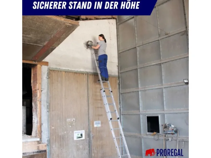 PROREGAL Sprossen-Schiebeleiter 2-Teilig Ohne Traverse 2 x 14 Sprossen* Klapptritte