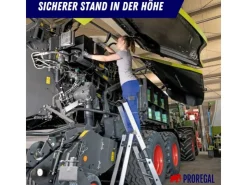 PROREGAL Stufen-Stehleiter Einseitig Begehbar mit Clip-Step Relax 9 Stufen* Klapptritte