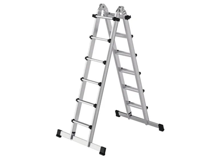 PROREGAL Teleskopleiter 4-Teilig mit Traverse 4 x 6 Sprossen* Klapptritte