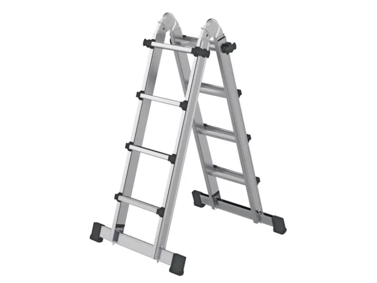 PROREGAL Teleskopleiter 4-Teilig mit Traverse 4 x 4 Sprossen* Klapptritte