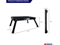 PROREGAL Tritthocker Klappbar 18x47x32cm Traglast 150kg Stahl Matt Schwarz Hocker Klapphocker Falthocker Haushaltsleiter Trittleiter* Hocker